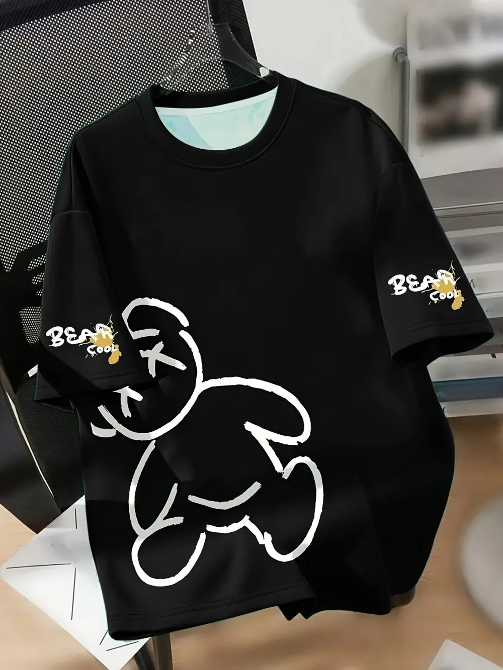 Oversized Bear Graphic T-Shirt