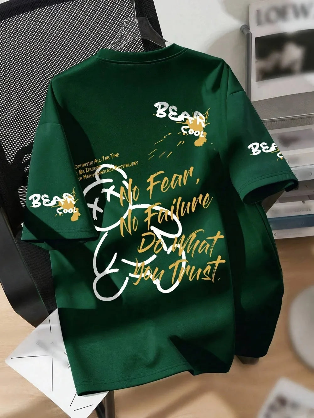 Oversized Bear Graphic T-Shirt
